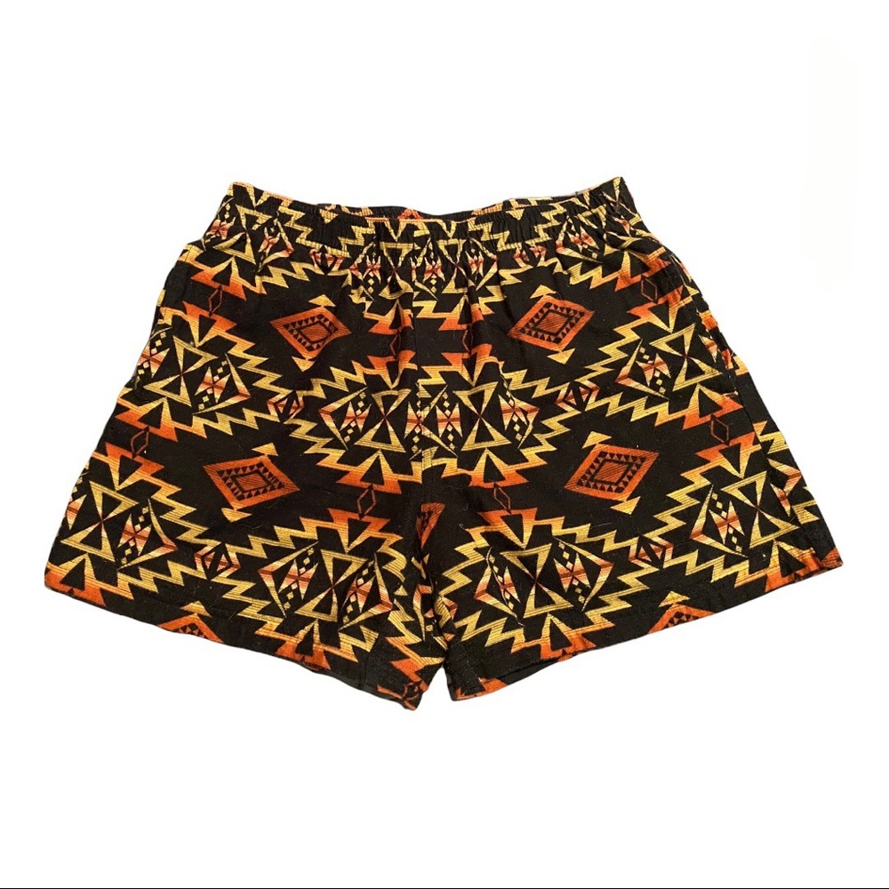 Pendleton Black Orange Yellow Geometric Tribal Print Women’s Shorts